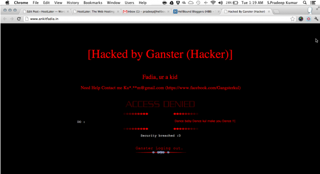 ankit fadia site hacked