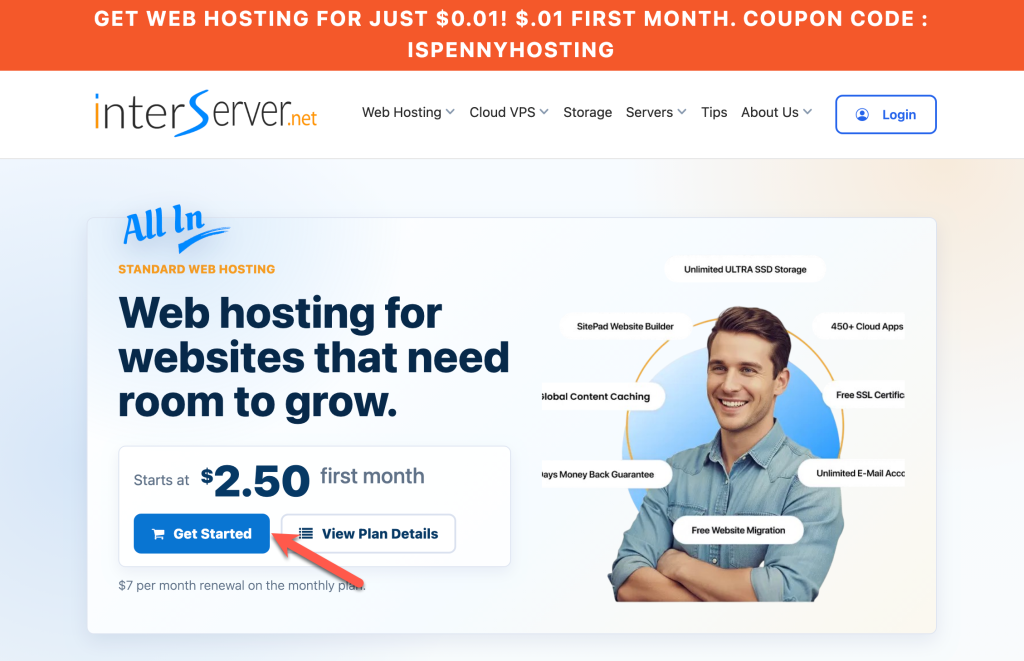 InterServer 1 Cent Coupon Code: ISPENNYHOSTING (First Month $0.01) 1